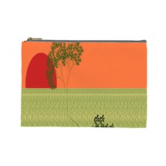 Sunset Orange Green Tree Sun Red Polka Cosmetic Bag (large)  by Mariart