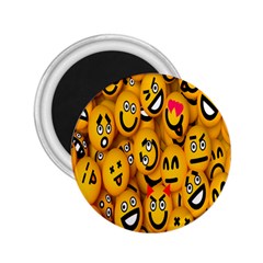 Smileys Linus Face Mask Cute Yellow 2 25  Magnets by Mariart