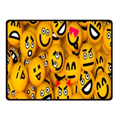 Smileys Linus Face Mask Cute Yellow Fleece Blanket (small) by Mariart