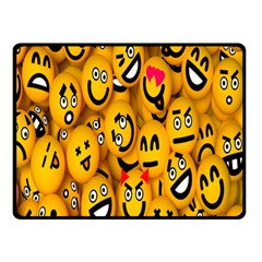 Smileys Linus Face Mask Cute Yellow Double Sided Fleece Blanket (small)  by Mariart