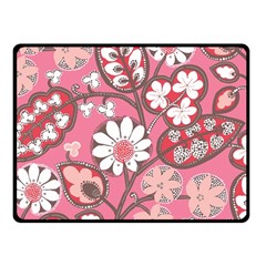 Pink Flower Pattern Fleece Blanket (small)