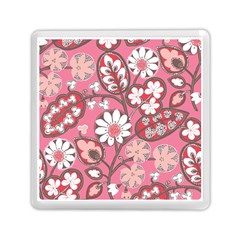 Pink Flower Pattern Memory Card Reader (square) 