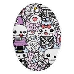 Kawaii Graffiti And Cute Doodles Oval Ornament (two Sides) by Nexatart