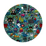 Colorful Drawings Pattern Ornament (Round)