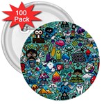 Colorful Drawings Pattern 3  Buttons (100 pack) 