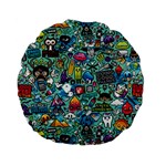 Colorful Drawings Pattern Standard 15  Premium Flano Round Cushions