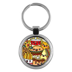 Cute Food Wallpaper Picture Key Chains (round)  by Nexatart