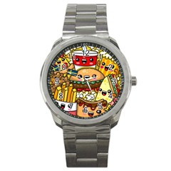 Cute Food Wallpaper Picture Sport Metal Watch by Nexatart