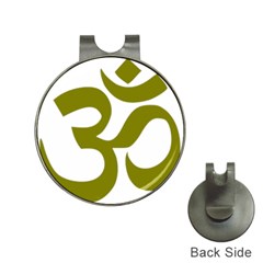 Hindu Om Symbol (olive) Hat Clips With Golf Markers