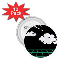 Illustration Cloud Line White Green Black Spot Polka 1 75  Buttons (10 Pack) by Mariart