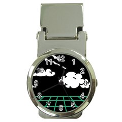 Illustration Cloud Line White Green Black Spot Polka Money Clip Watches by Mariart