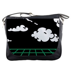 Illustration Cloud Line White Green Black Spot Polka Messenger Bags by Mariart