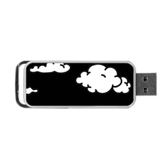 Illustration Cloud Line White Green Black Spot Polka Portable Usb Flash (one Side) by Mariart