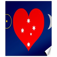 Love Heart Star Circle Polka Moon Red Blue White Canvas 8  X 10  by Mariart