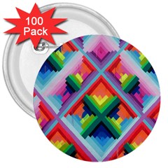 Rainbow Chem Trails 3  Buttons (100 Pack)  by Nexatart