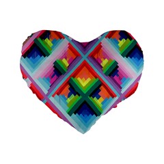 Rainbow Chem Trails Standard 16  Premium Heart Shape Cushions by Nexatart