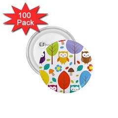 Cute Owl 1 75  Buttons (100 Pack) 