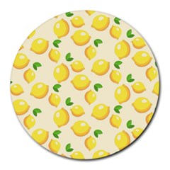 Lemons Pattern Round Mousepads by Nexatart