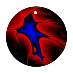 Space Red Blue Black Line Light Ornament (round) by Mariart