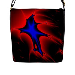 Space Red Blue Black Line Light Flap Messenger Bag (l)  by Mariart