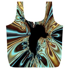 Silver Gold Hole Black Space Full Print Recycle Bags (l)  by Mariart