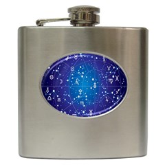 Astrology Illness Prediction Zodiac Star Hip Flask (6 Oz) by Mariart