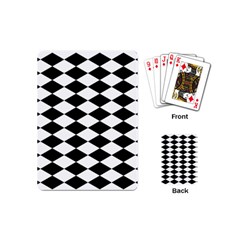 Diamond Black White Plaid Chevron Playing Cards (mini)  by Mariart