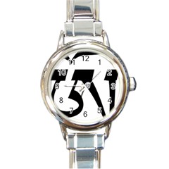 Tibetan Om Symbol (black) Round Italian Charm Watch by abbeyz71