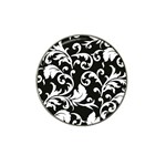 Black And White Floral Patterns Hat Clip Ball Marker