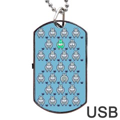 Funny Cow Pattern Dog Tag Usb Flash (one Side) by Nexatart