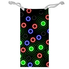Neons Couleurs Circle Light Green Red Line Jewelry Bag by Mariart