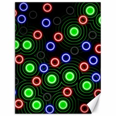 Neons Couleurs Circle Light Green Red Line Canvas 18  X 24   by Mariart