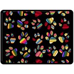 Colorful Paw Prints Pattern Background Reinvigorated Fleece Blanket (Large)  80 x60  Blanket Front