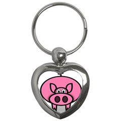 Pork Pig Pink Animals Key Chains (heart) 