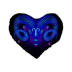 Sign Aries Zodiac Standard 16  Premium Flano Heart Shape Cushions by Mariart