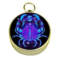 Sign Cancer Zodiac Gold Compasses by Mariart