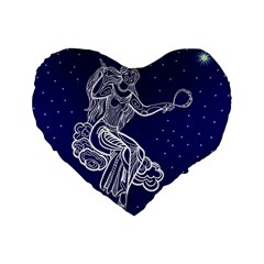 Virgo Zodiac Star Standard 16  Premium Heart Shape Cushions by Mariart