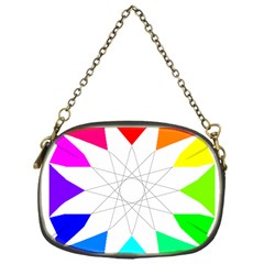 Rainbow Dodecagon And Black Dodecagram Chain Purses (one Side) 