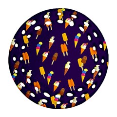 Seamless Ice Cream Pattern Round Filigree Ornament (two Sides) by Nexatart