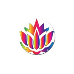 Rainbow Lotus Flower Silhouette Golf Ball Marker by Nexatart