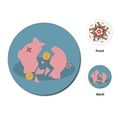 Coins Pink Coins Piggy Bank Dollars Money Tubes Playing Cards (round)  by Mariart