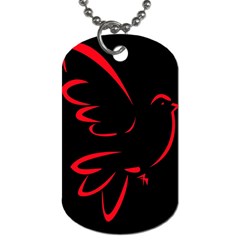 Dove Red Black Fly Animals Bird Dog Tag (two Sides) by Mariart