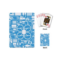 Drones Registration Equipment Game Circle Blue White Focus Playing Cards (mini)  by Mariart