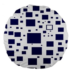 Illustrated Blue Squares Large 18  Premium Round Cushions by Mariart