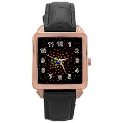 Molecular Chemistry Of Mathematical Physics Small Army Circle Rose Gold Leather Watch  by Mariart