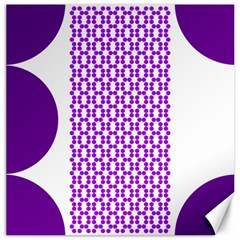 River Hyacinth Polka Circle Round Purple White Canvas 16  X 16   by Mariart
