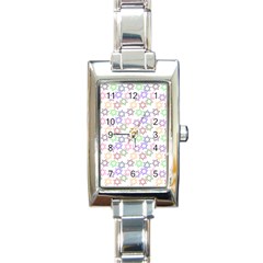 Star Space Color Rainbow Pink Purple Green Yellow Light Neons Rectangle Italian Charm Watch by Mariart
