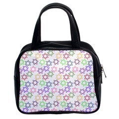 Star Space Color Rainbow Pink Purple Green Yellow Light Neons Classic Handbags (2 Sides) by Mariart