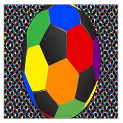 Team Soccer Coming Out Tease Ball Color Rainbow Sport Large Satin Scarf (square) by Mariart