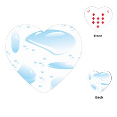 Water Drops Bubbel Rain Blue Circle Playing Cards (heart)  by Mariart